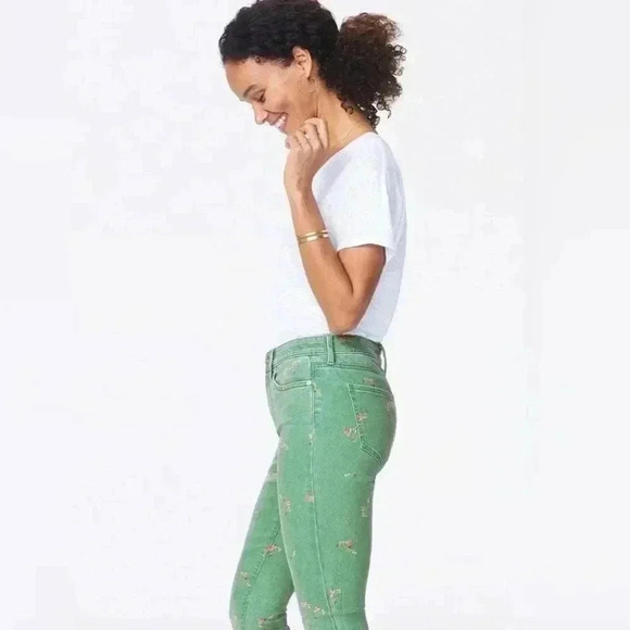 NYDJ AMI WOMENS MID-RISE FLORAL SKINNY JEANS LIKE NEW - Picture 6 of 6